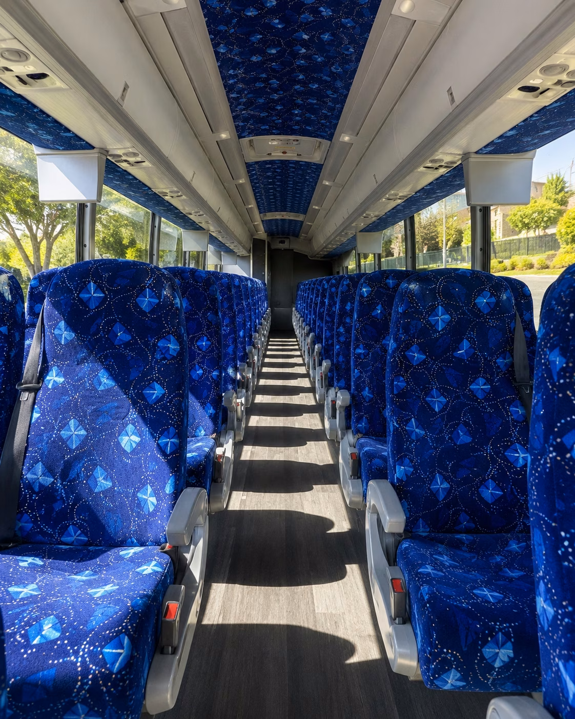 56 passenger charter bus inside